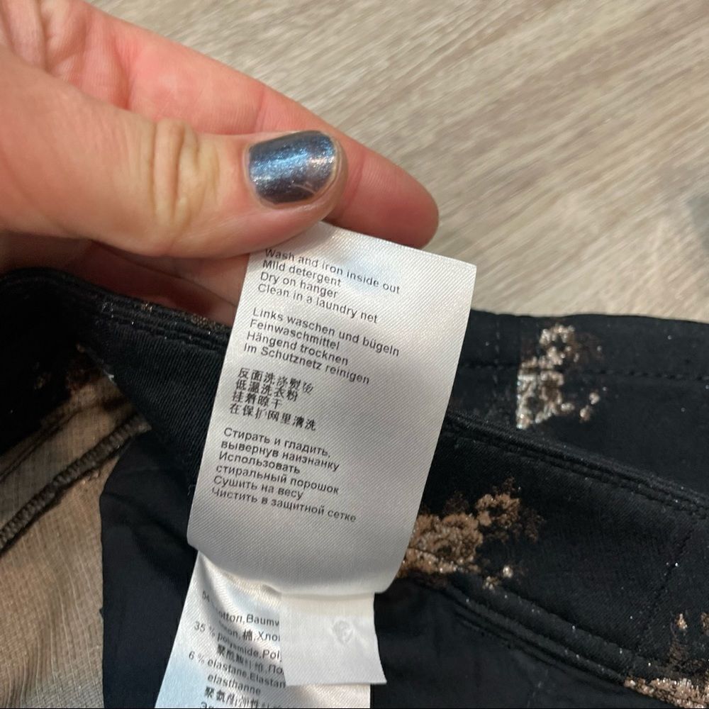 Marc Cain Floral Print Jeans Side Stripes Stretch Skinny Pants Treasure sz 25 - Picture 7 of 9